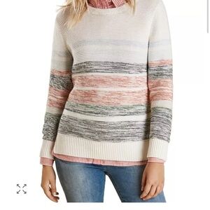 Barbour 12 Striped Knit Women's Crew Neck Sweater